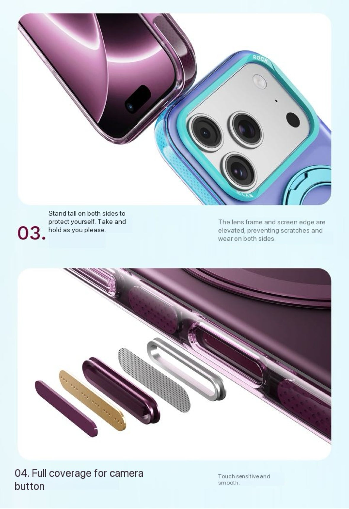 Rock Crystal Classic Rotating Series Case For iPhone 17 Pro Max /18 Pro Max (Dark Cherry) (Code:4976)