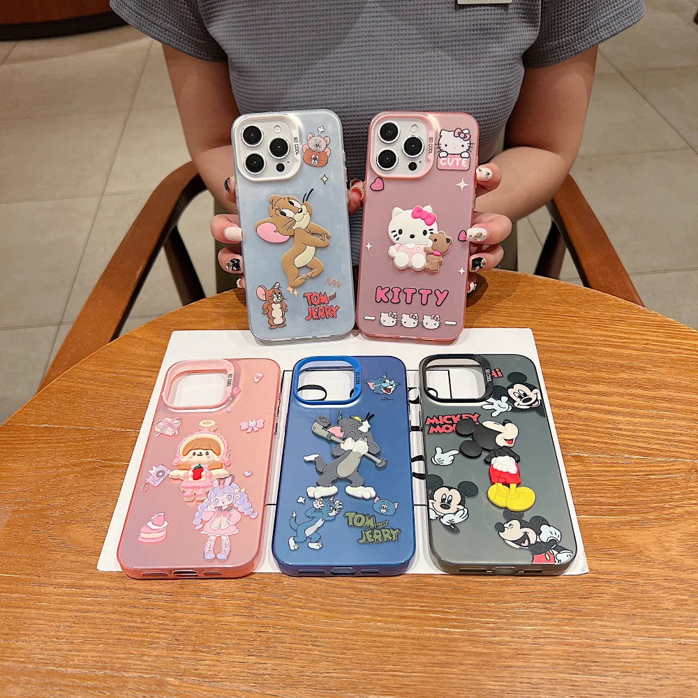 Colorful Printed and 3D Embossed Cartoon Phone Case