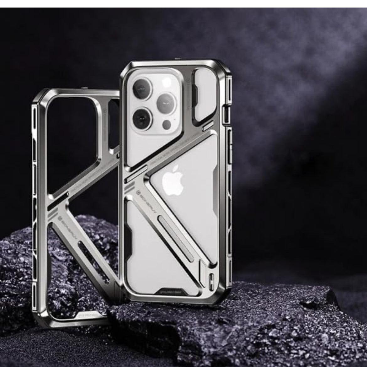 Shockproof Protective Titanium Alloy Hollow Armor Frame Case for iPhone