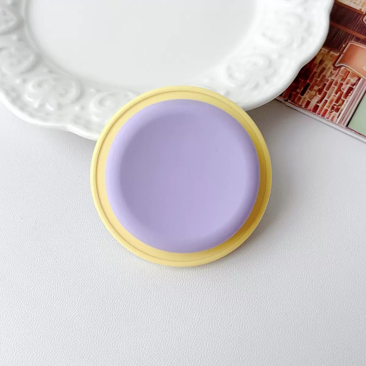 Plain Silicon Magsafe Pop Socket (Purple/Yellow)