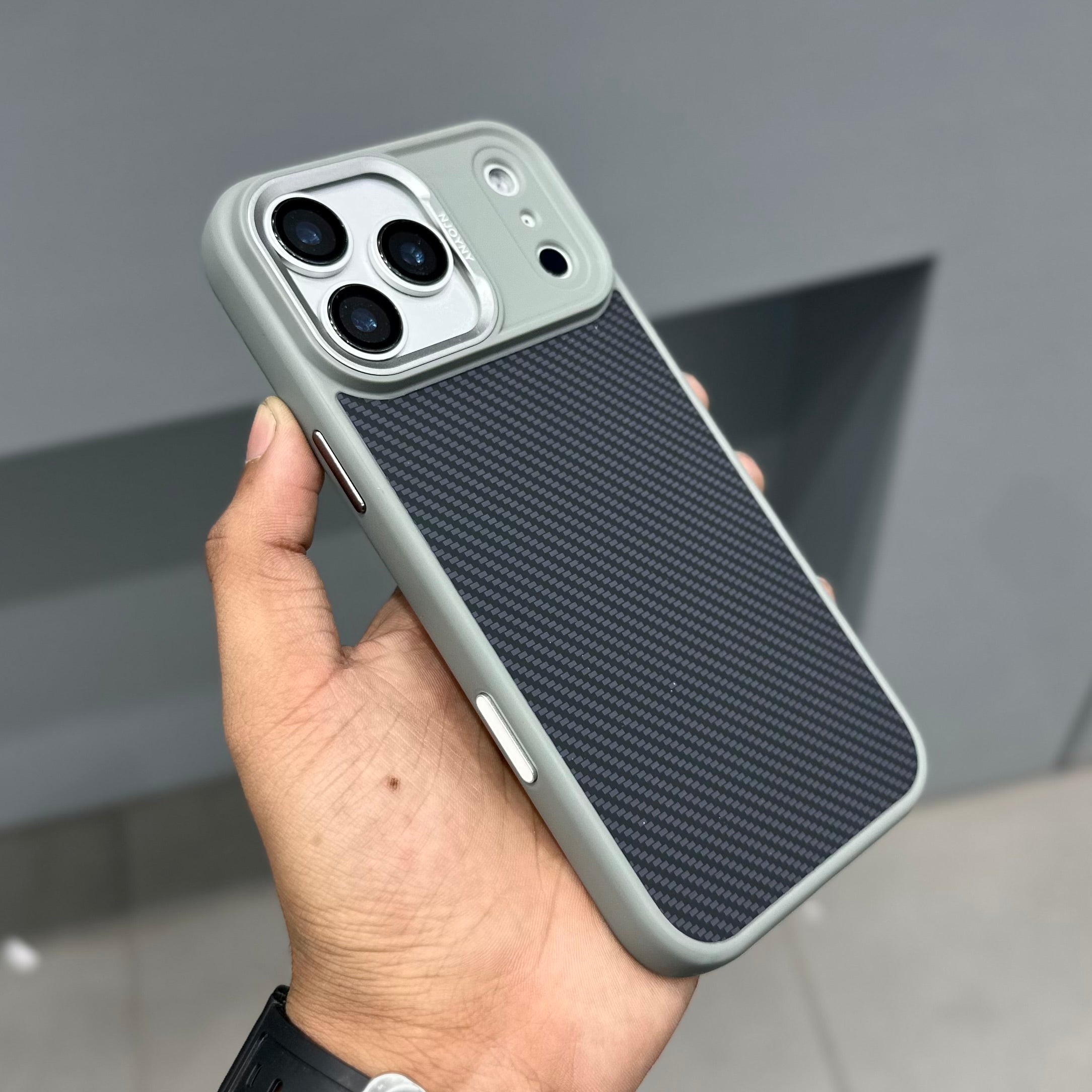 NY JOY CARBON CASE WITH MAGSAFE - GREY ( No. 2827 ) Mobile Case by CoverMeUp - Style 2