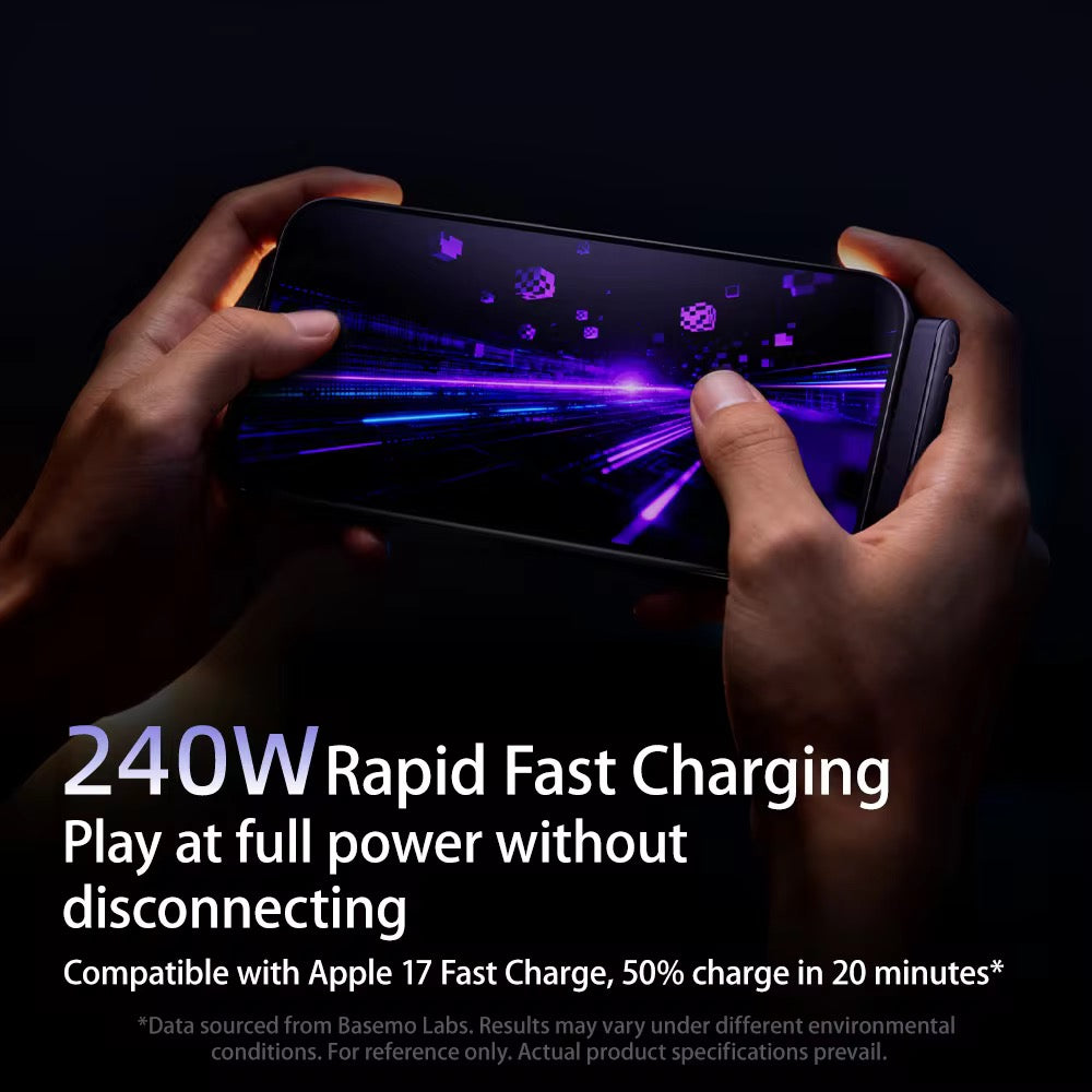 FlexCharge 240W Rotating Type-C Cable with Stand