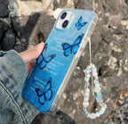 Protective Apple iPhone Back Cover - Butterfly 🦋 Wave Case with Pendant for iPhone Purple - Style 7