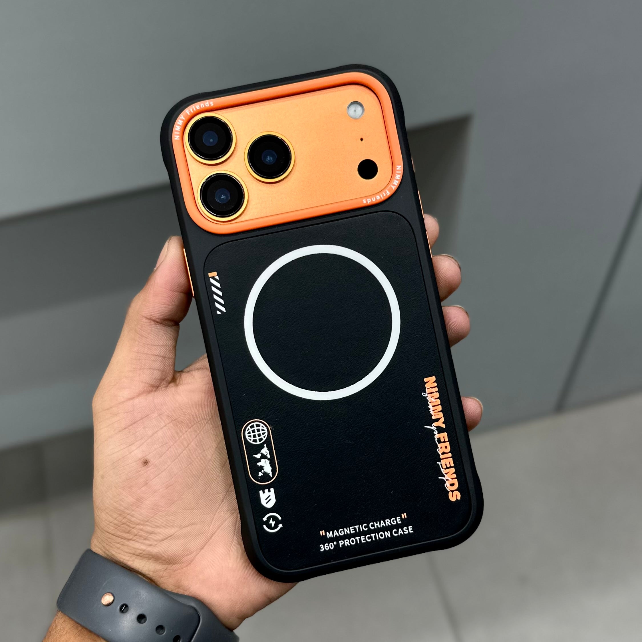 NIMMY MAGSAFE CASE - BLACK ORANGE ( No. 2695 )