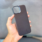 Protective Apple iPhone Back Cover - Leather Finish BackPlane MagSafe iPhone 15 & 16 Series Case - Style 4