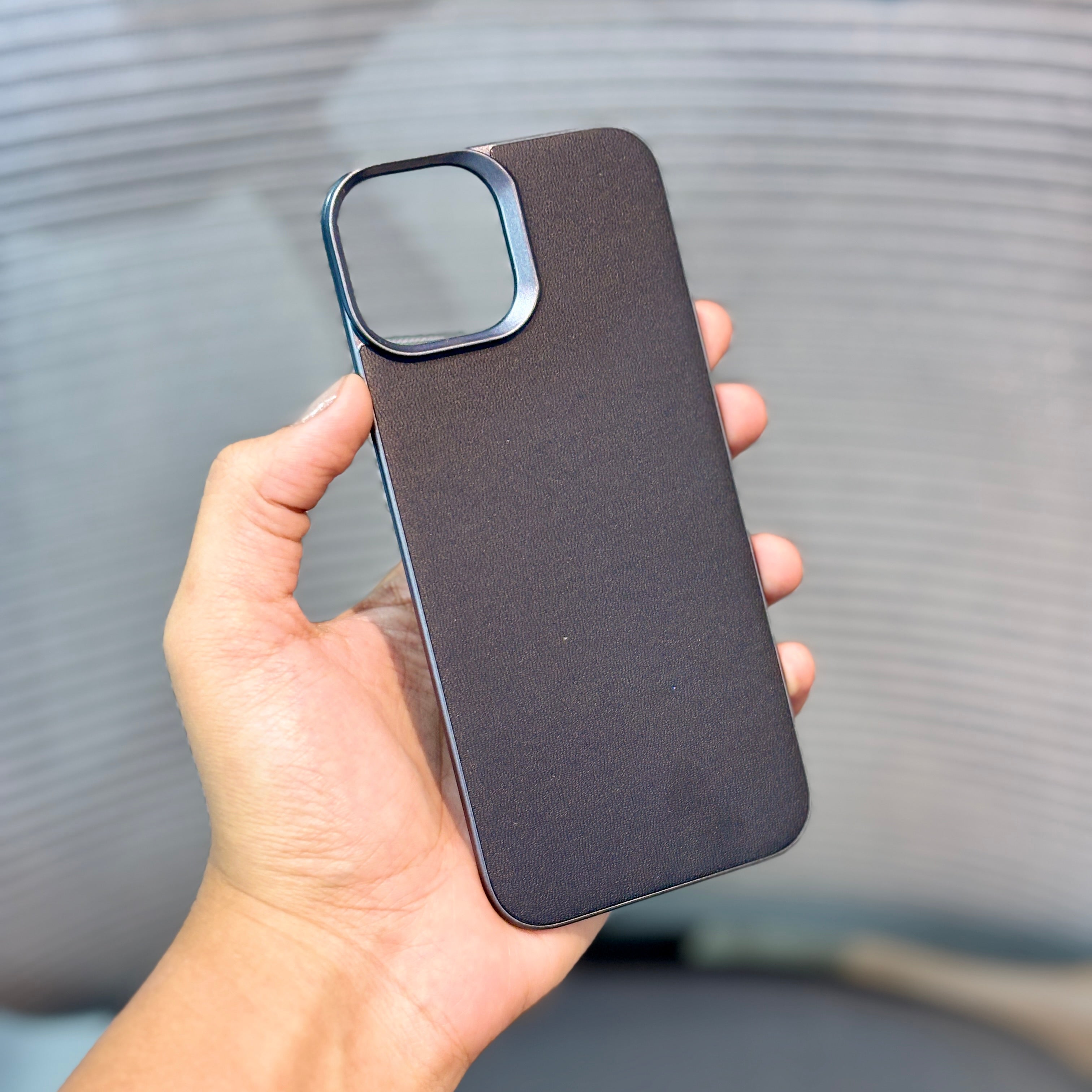 Protective Apple iPhone Back Cover - Leather Finish BackPlane MagSafe iPhone 15 & 16 Series Case - Style 4