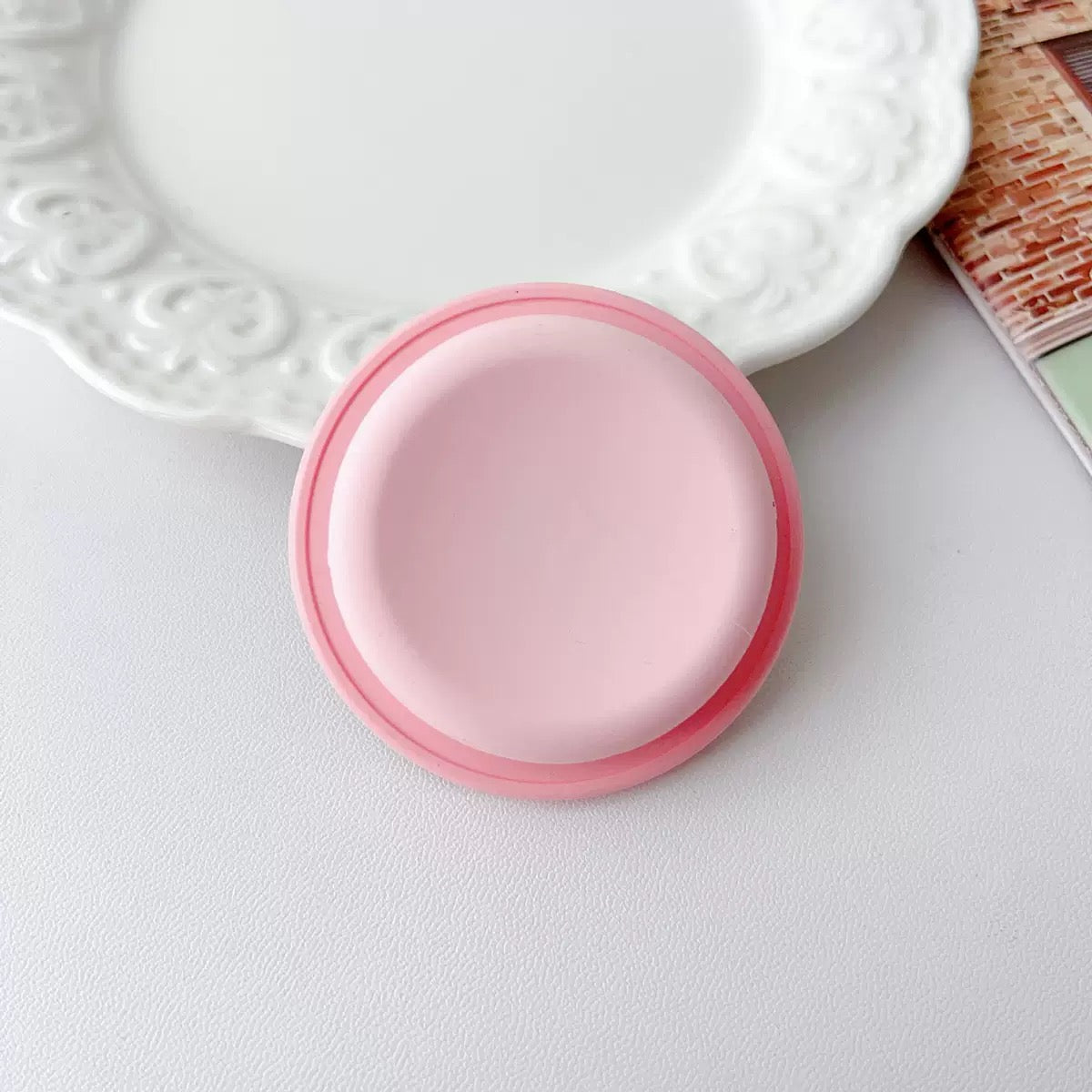 Plain Silicon Magsafe Pop Socket (Pink/Pink)