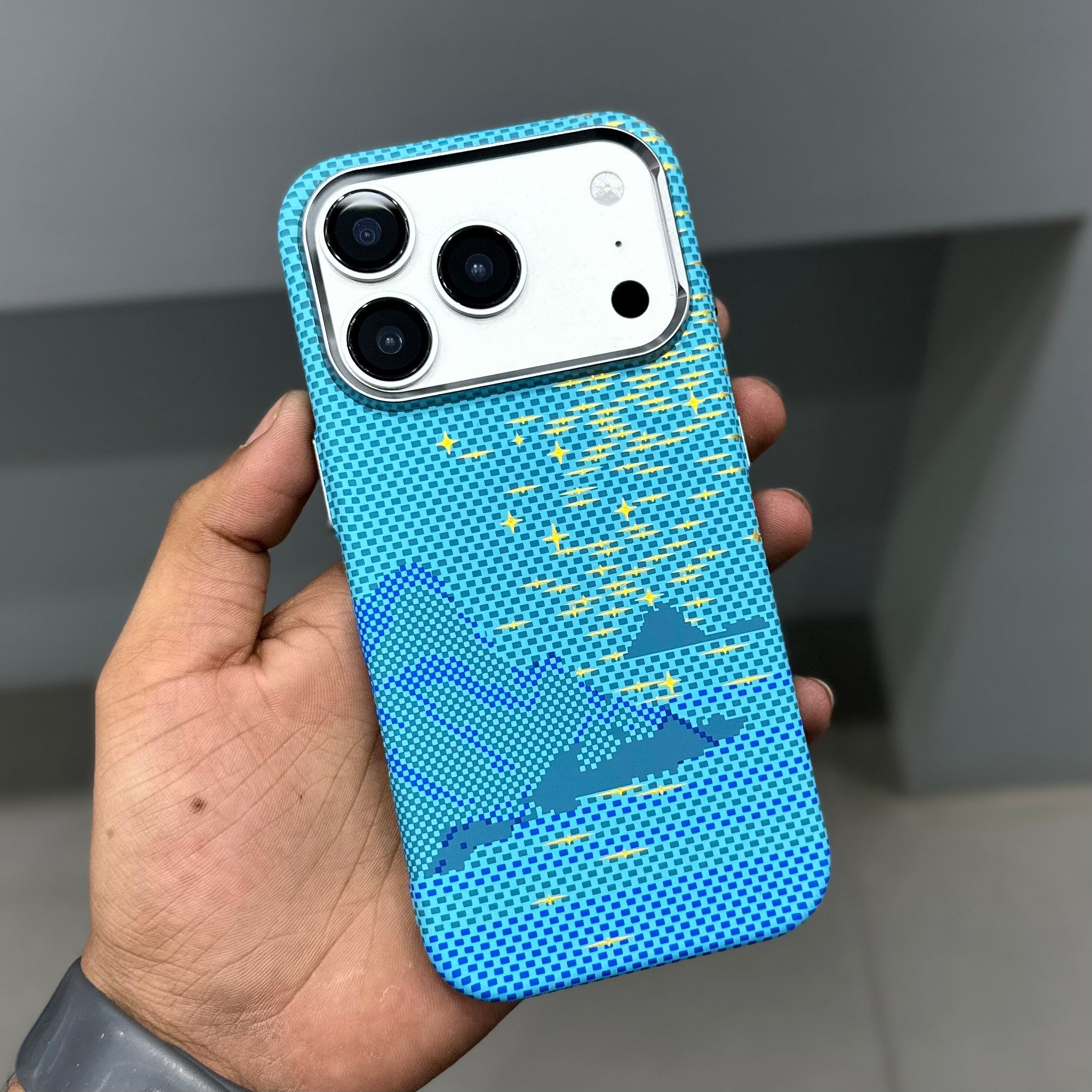 LUXO MAGSAFE CASE - SKY BLUE MOUNT STARS ( No. 3578 )