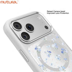 Silicon Protective Magsafe Floral Design Case for iPhone 17 Pro Max (White)