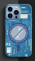 Luminous Circuit Board Night Glue Radium Hard Back Cover Case for Iphone