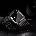 BUY COMBO of Stainless Rado Look Strap & Stainless Steel Strap for iWatch in sizes 42/44/45/49MM Mobile Case by CoverMeUp - Style 2