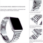 BUY COMBO of Stainless Rado Look Strap & Stainless Steel Strap for iWatch in sizes 42/44/45/49MM Mobile Case by CoverMeUp - Style 5