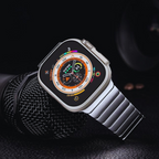 BUY COMBO of Stainless Rado Look Strap & Stainless Steel Strap for iWatch in sizes 42/44/45/49MM Mobile Case by CoverMeUp - Style 2