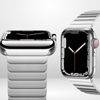 BUY COMBO of Stainless Rado Look Strap & Stainless Steel Strap for iWatch in sizes 42/44/45/49MM Mobile Case by CoverMeUp - Style 3