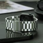 BUY COMBO of Stainless Rado Look Strap & Stainless Steel Strap for iWatch in sizes 42/44/45/49MM Mobile Case by CoverMeUp - Style 4