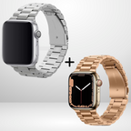 BUY COMBO of Two Stainless Steel straps for iWatch 42/44/45/49MM Mobile Case by CoverMeUp - Style 7