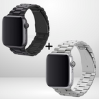 BUY COMBO of Two Stainless Steel straps for iWatch 42/44/45/49MM Mobile Case by CoverMeUp - Style 2
