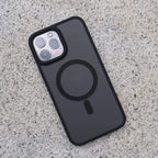 Protective Apple iPhone Back Cover - Black Drop Proof Matte Finished Magsafe Case for iPhone 14 Pro Max