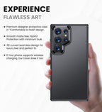 Samsung Galaxy S24 Ultra Rugged Frosted Matte Shock Proof Slim Back Cover - Black Mobile Case by CoverMeUp - Style 8