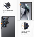 Samsung Galaxy S24 Ultra Rugged Frosted Matte Shock Proof Slim Back Cover - Black Mobile Case by CoverMeUp - Style 6