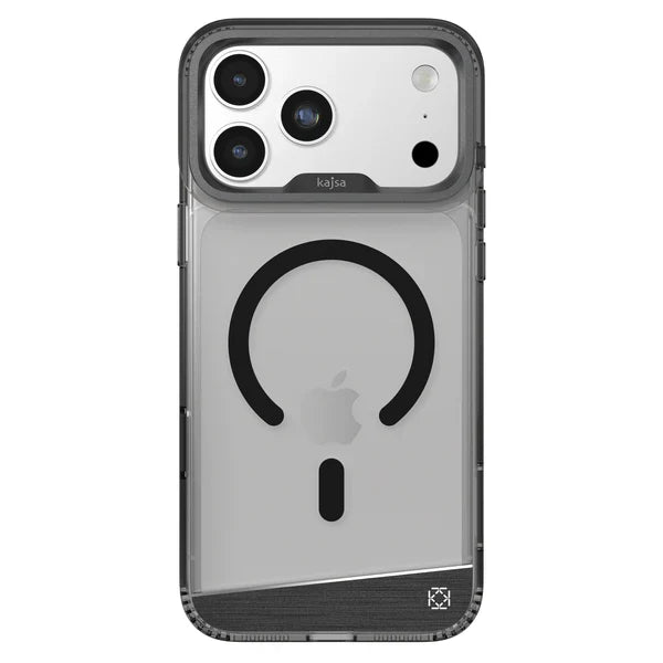 KAJSA Trans-Shield Magsafe Compatible - Aluminium Back Case for iPhone 17 Pro Max / 18 Pro Max (Smoke Grey)