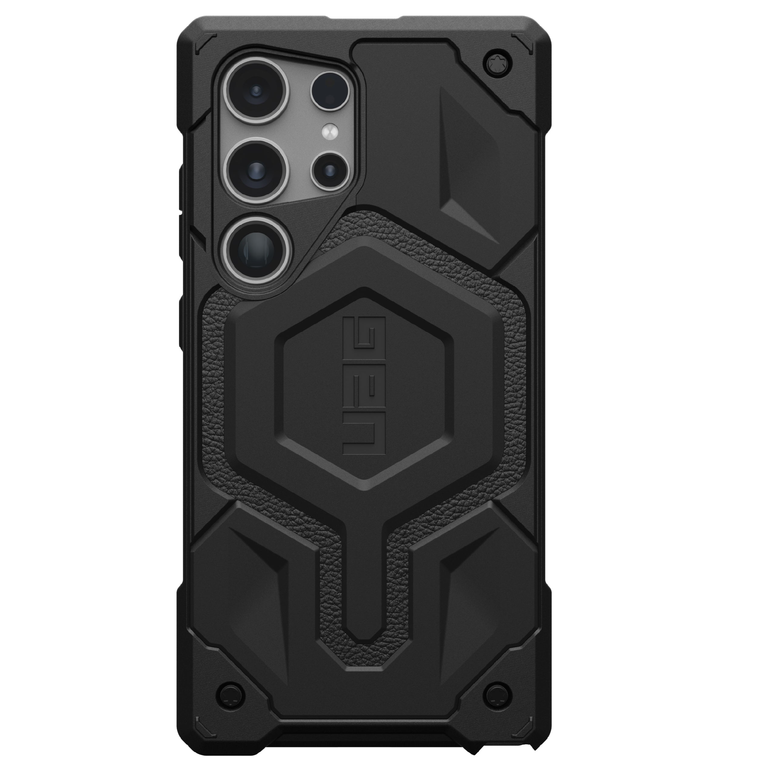 Samsung S24 Ultra Monarch Pro Top Grain Leather (TGL) Protective Armor Case with Magsafe - Black Mobile Case by CoverMeUp