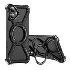 Protective Apple iPhone Back Cover - ZX Metal Case With 360 Rotating Stand For iPhone - Style 12