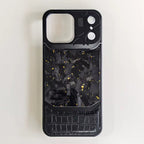 Protective Apple iPhone Back Cover - LeatherCarbon Metal Case For iPhone