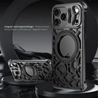 Protective Apple iPhone Back Cover - Irregular Rock Design Metal Case For iPhone - Style 15