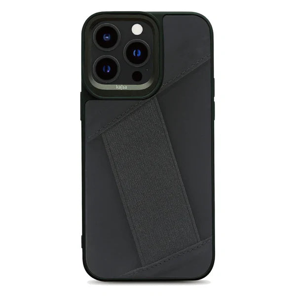 Preppie Collection - Elastic Hand Grip back case for iPhone 15 Pro