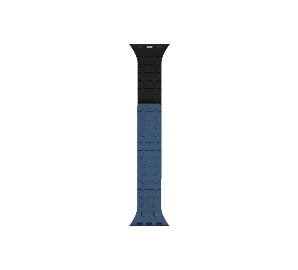 Silicon Magnetic Strap for Apple Watch 42/44/45 & 49mm (Ultra & Ultra 2) (Blue/Black)