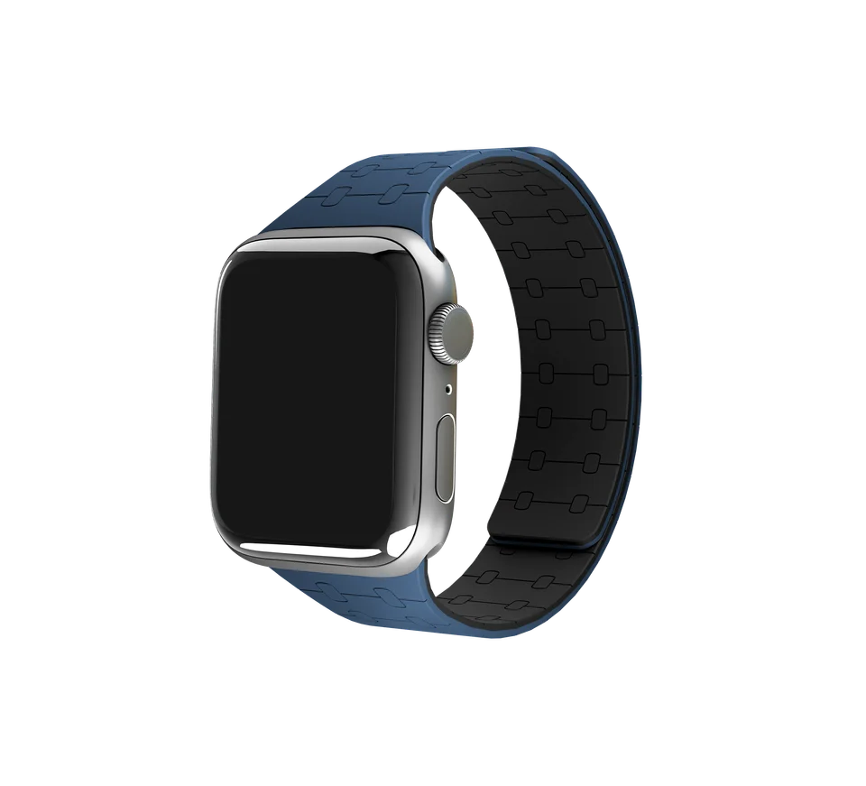 Silicon Magnetic Strap for Apple Watch 42/44/45 & 49mm (Ultra & Ultra 2) (Blue/Black)
