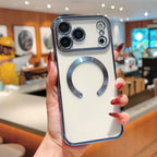 Protective Apple iPhone Back Cover - Electroplated Border MagSafe Case For iPhone - Style 17