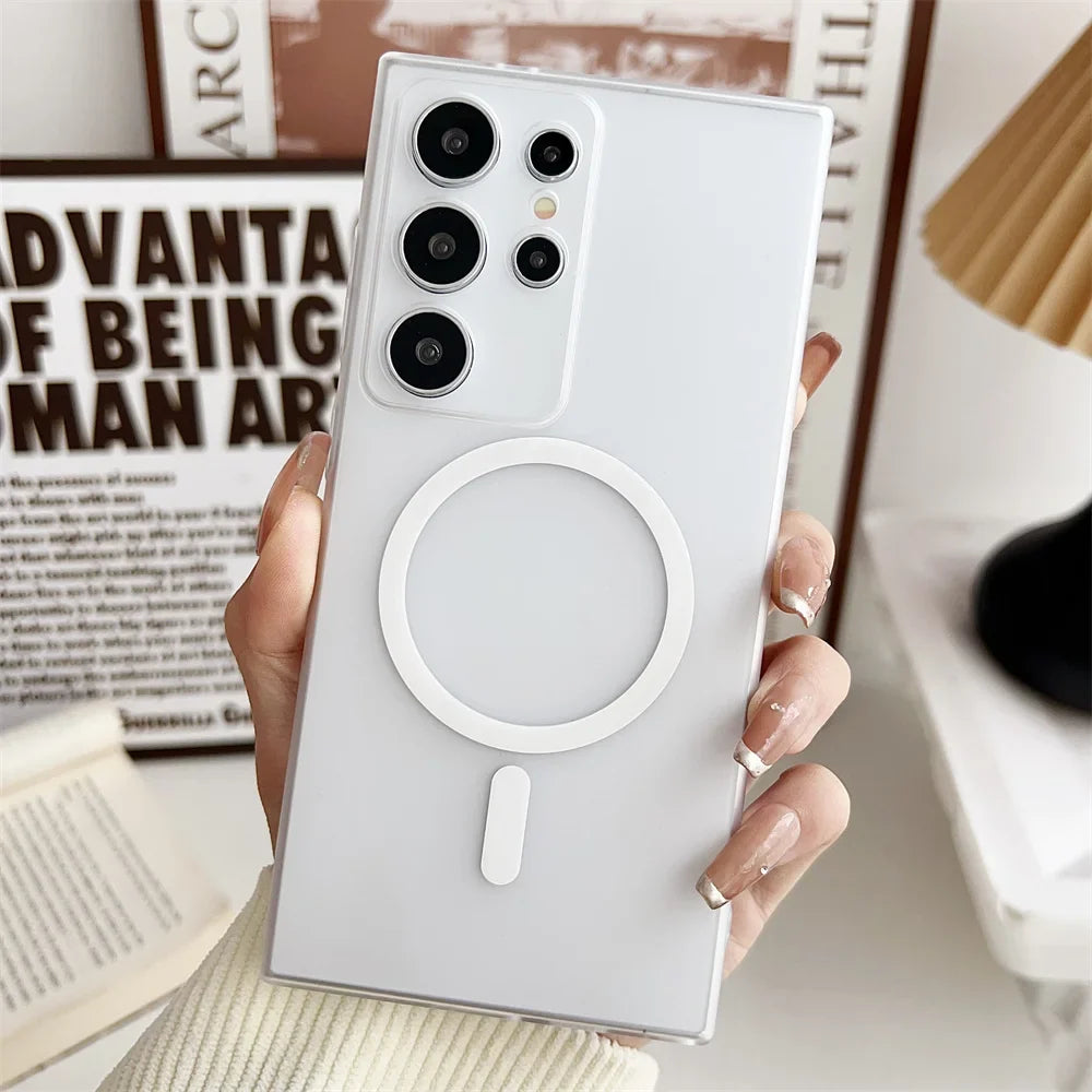 Samsung Galaxy S24 Ultra Paper Thin Case with MagSafe - Matte White Mobile Case by CoverMeUp