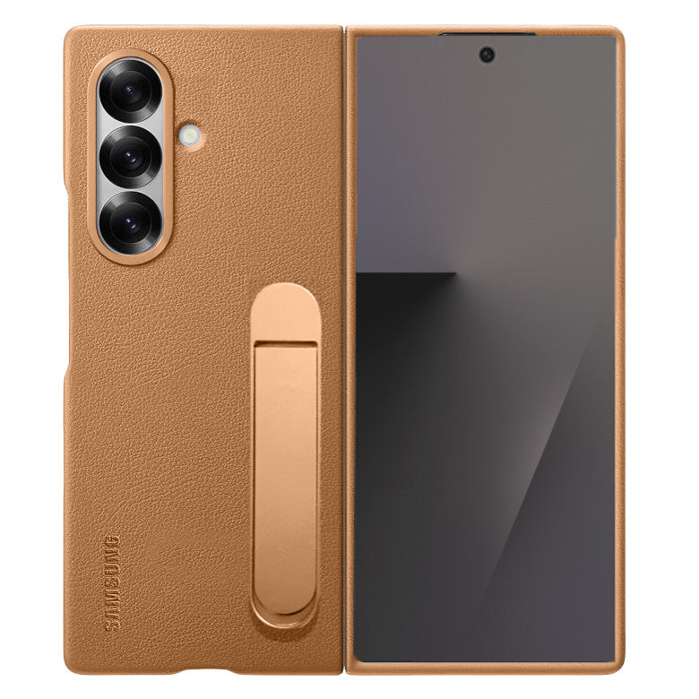 Samsung Galaxy Z Fold7 Leather Protective Shell Case Cover with Stand