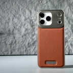 Protective Apple iPhone Back Cover - Luxury Leather Metal iPhone Case with magsafe - Style 2