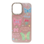 Protective Apple iPhone Back Cover - Butterfly Inspired TPU Phone Case with Charm Bracelet & Metal Ring Protection for iPhone