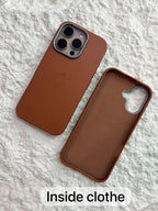 Protective Apple iPhone Back Cover - Leather Slim Case with Metal Ring Protection Case for iPhone - Style 2