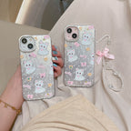 Protective Apple iPhone Back Cover - Hello Kitty Designer Case for iPhone with Metal Ring Protection - Style 2