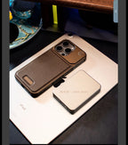 Protective Apple iPhone Back Cover - Leather Frameless Metal Aromatherapy Magnetic Case for iPhone - Style 2