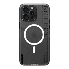 YOUNGKIT Crystal Anti Yellowing Transparent Case with Thin Metal Front Bumper Case for iPhone 16 Pro (Transparent + Black)