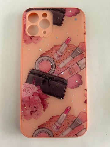 Pink Glitter Printed Silicon Hard Case for iPhone