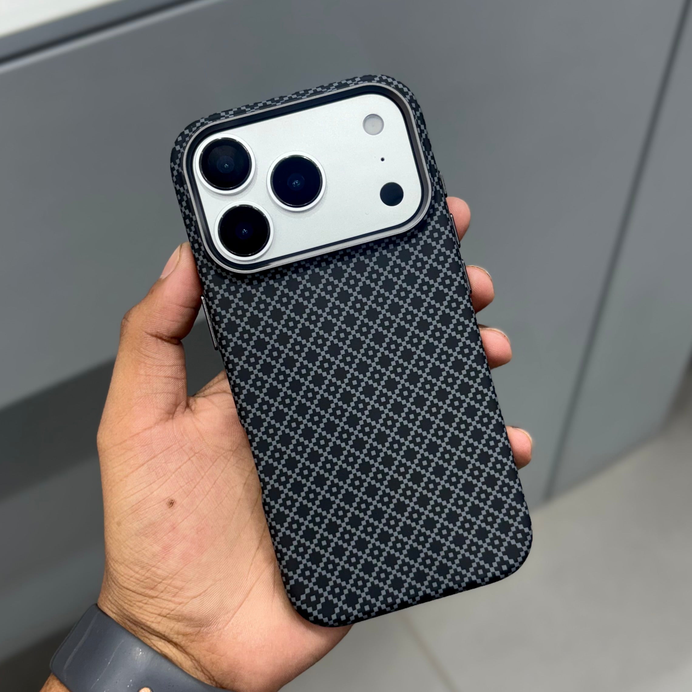 KDM Grafix Weave Pattern with Magsafe Case - Black ( No. 2223) Mobile Case by CoverMeUp