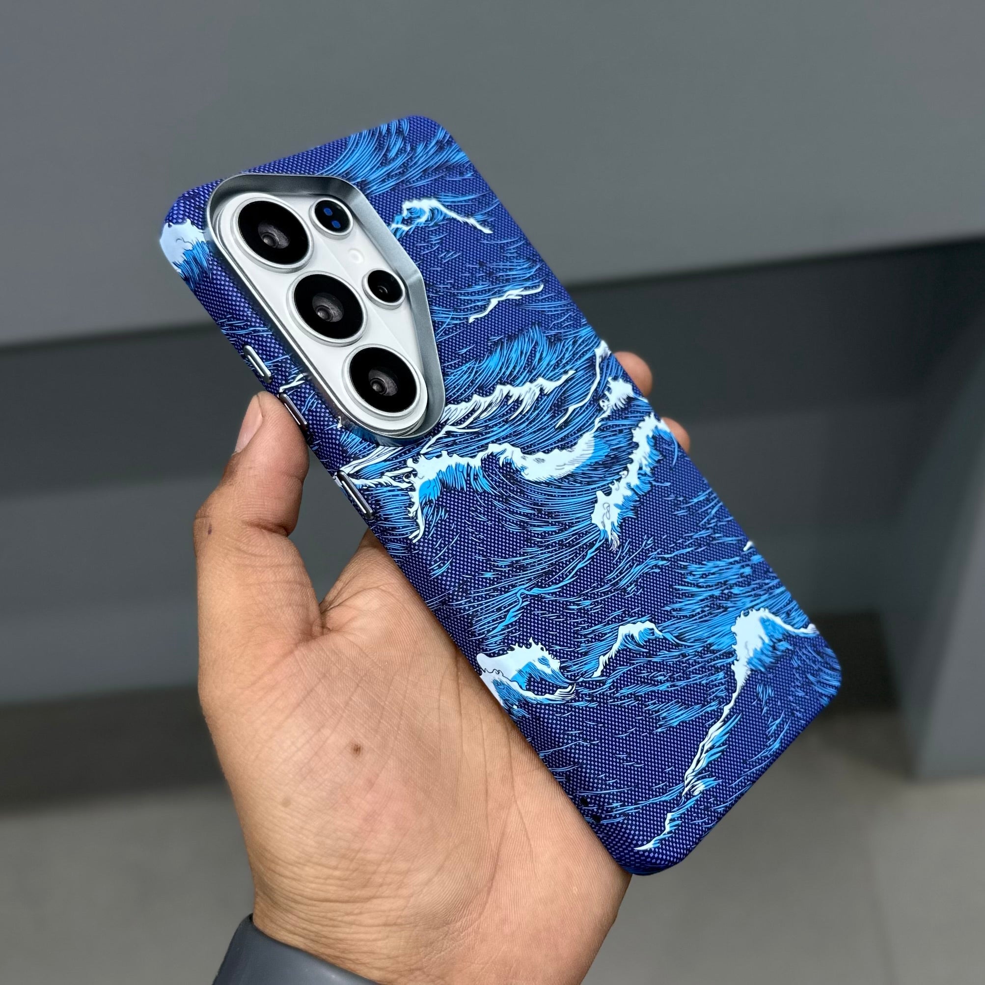 LUXO CARBON CASE SAMSUNG- BLUE WAVES ( No. 3170 ) Mobile Case by CoverMeUp - Style 2