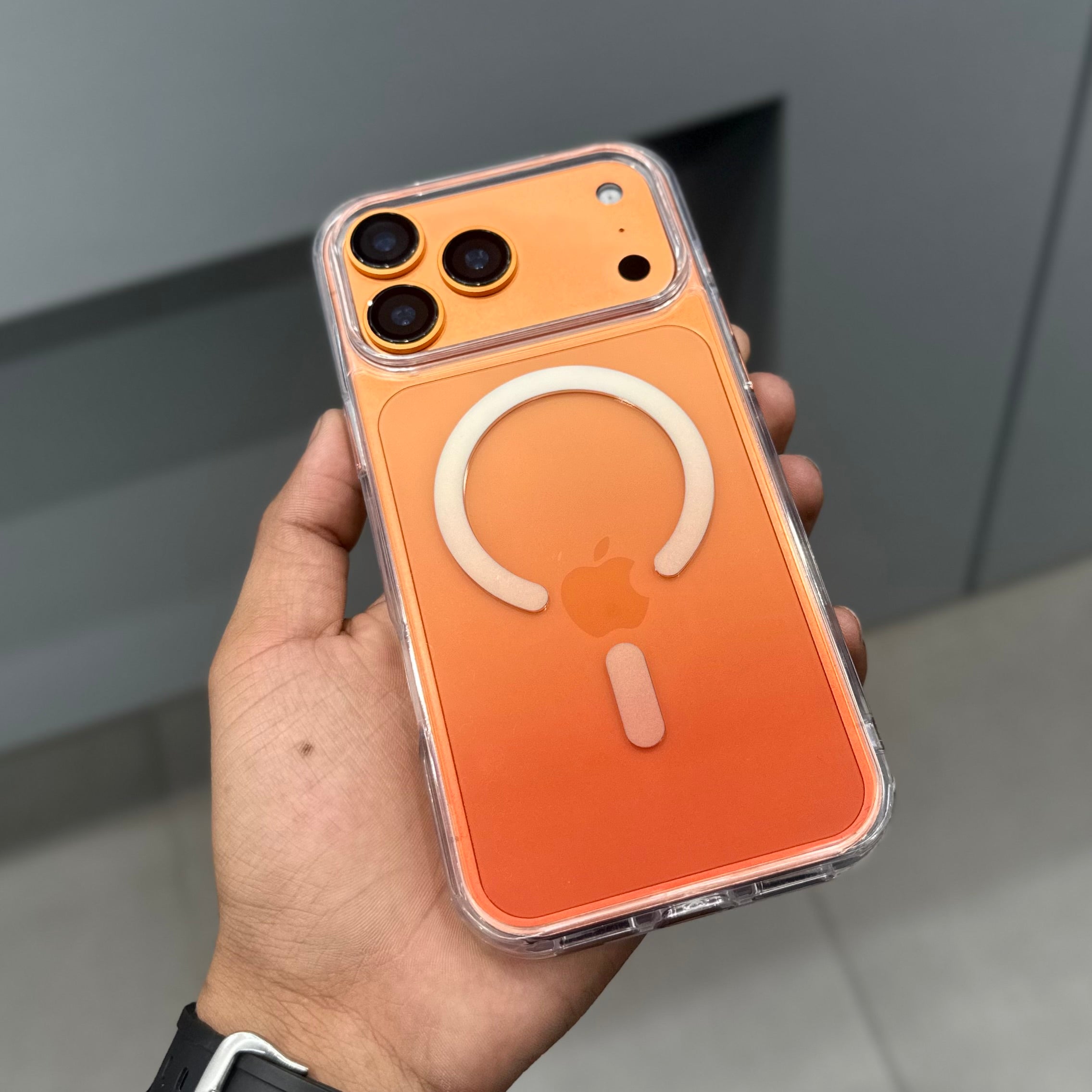 MAG RING CLEAR CASE WITH MAGSAFE - SHADE ORANGE ( No. 2730 ) Mobile Case by CoverMeUp