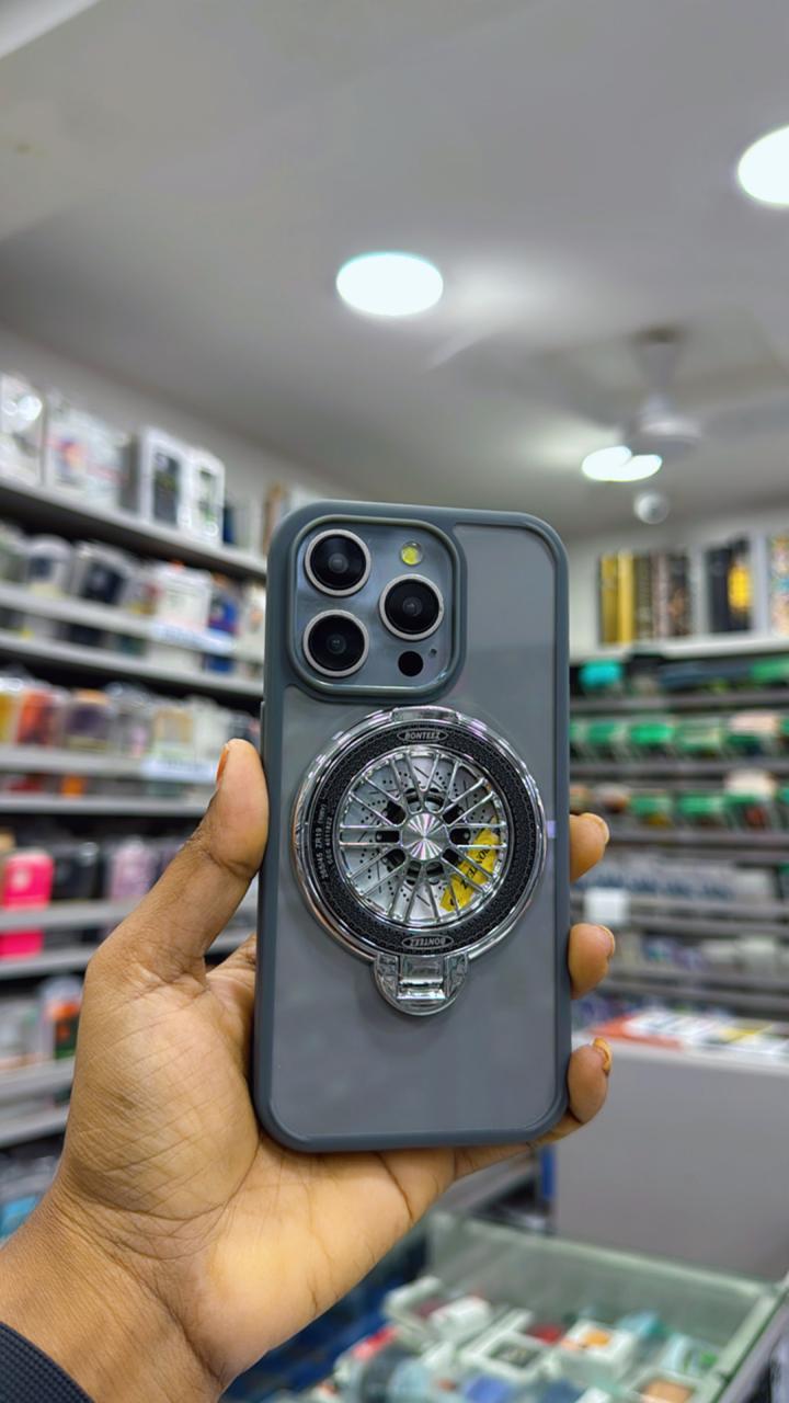 Protective Apple iPhone Back Cover - Transparent MagSafe iPhone Case with Stand - Style 2