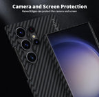X-level Design Flexible Nano Fiber Shockproof Protective Cases Thin Slim Phone Cover Case for Samsung S23 Ultra (Black) Mobile Case by CoverMeUp - Style 3