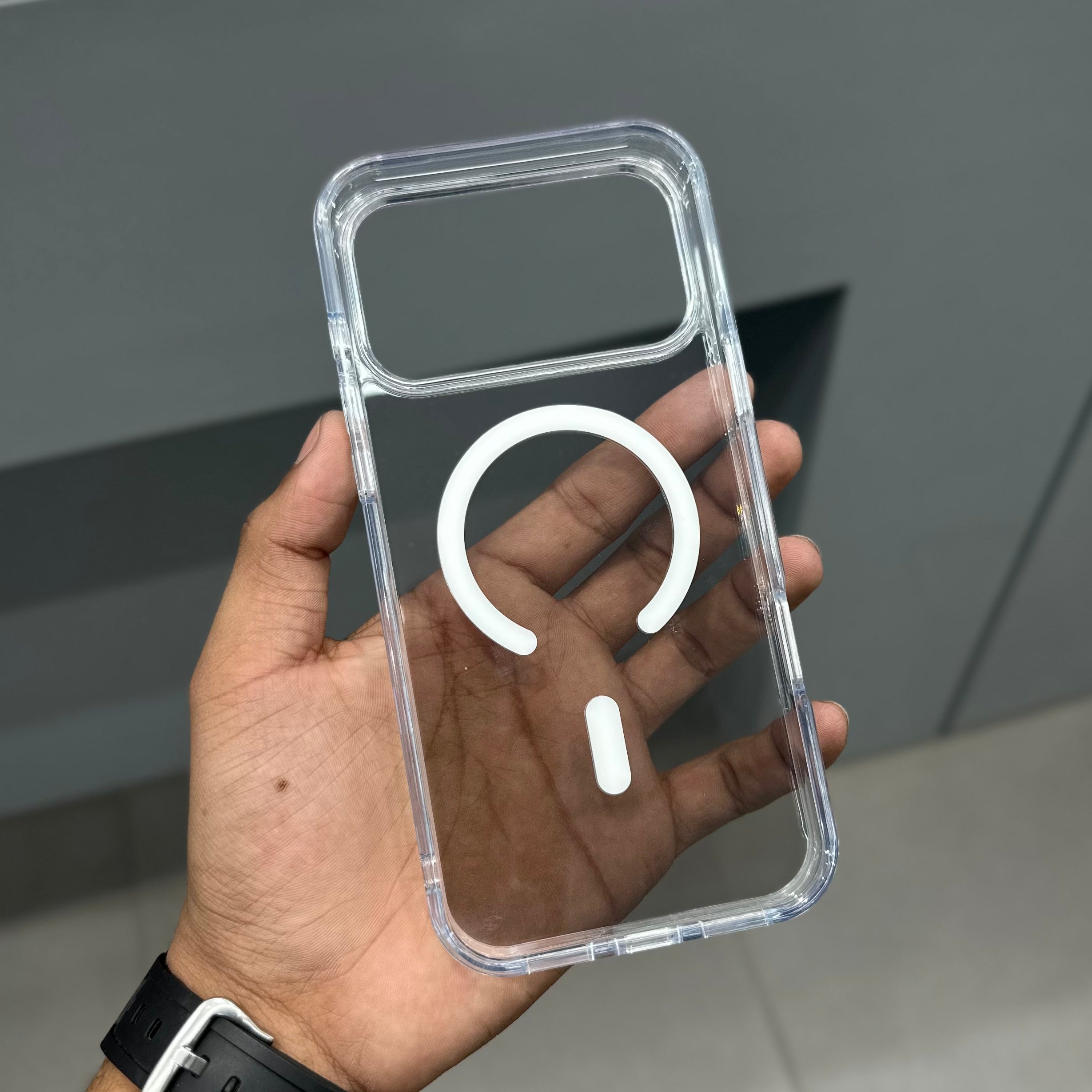 MAG RING CLEAR CASE WITH MAGSAFE - SHADE BLACK ( No. 2731 ) Mobile Case by CoverMeUp - Style 3