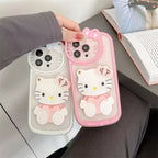 Protective Apple iPhone Back Cover - Cute Cat Shockproof Silicone Cover With Mirror for Iphone - Style 4