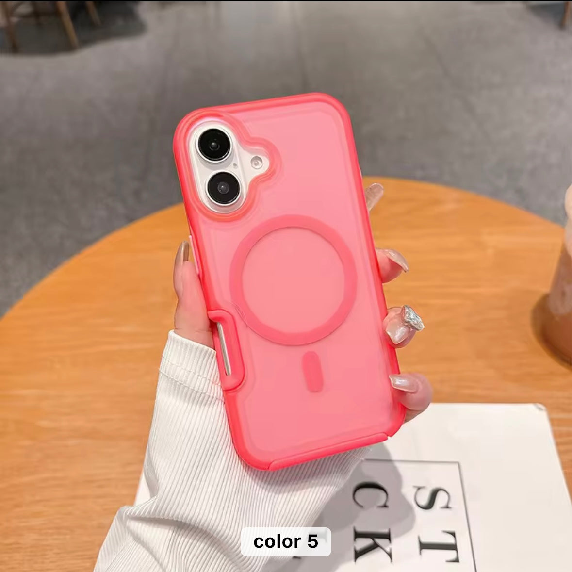 Protective Apple iPhone Back Cover - Tinted Matte Magsafe Hard Case for iPhone - Style 3